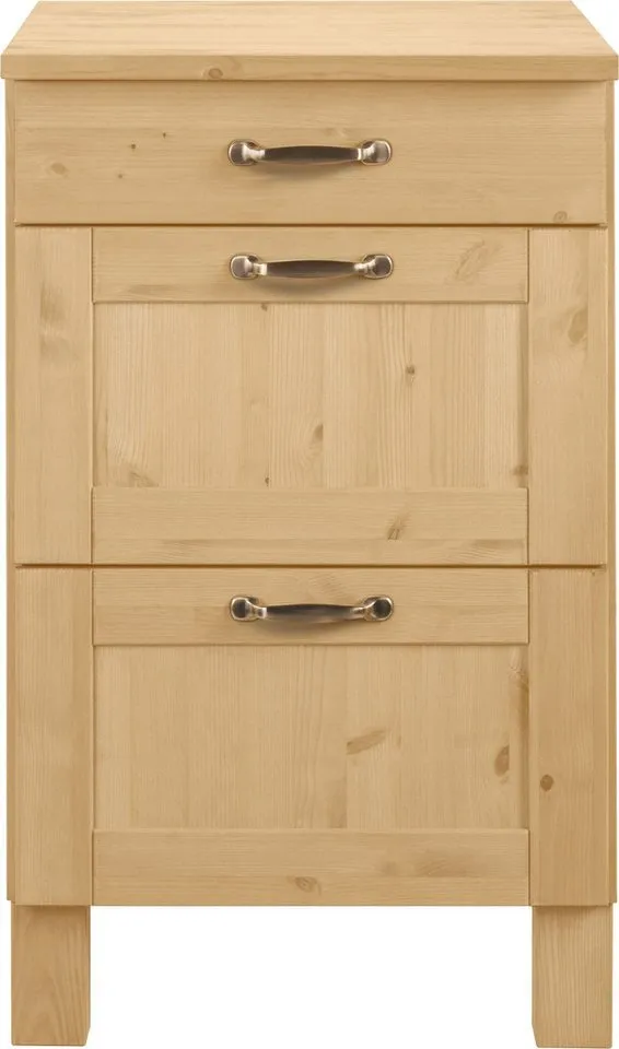Home affaire Unterschrank Alby Breite 50 cm, 3 Schubladen, Beige, – Produktbild 3 von 5