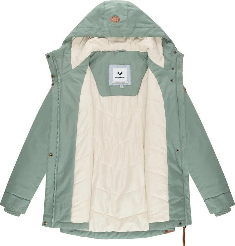 ragwear ragwear Winterjacke Monadena Parka YOUMODO Warmer Kurzmantel mit Kapuze, Grau|grün, – Produktbild 1 von 5