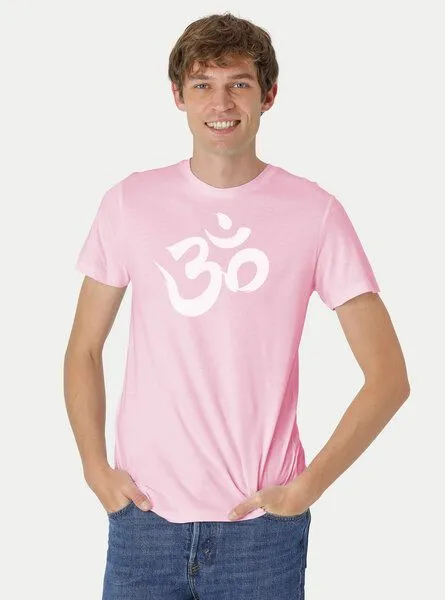 Peaces.bio - handbedruckte Biomode Peaces.bio - handbedruckte Biomode Fit T-Shirt "Om" Herren, Rosa, – Produktbild 2 von 2