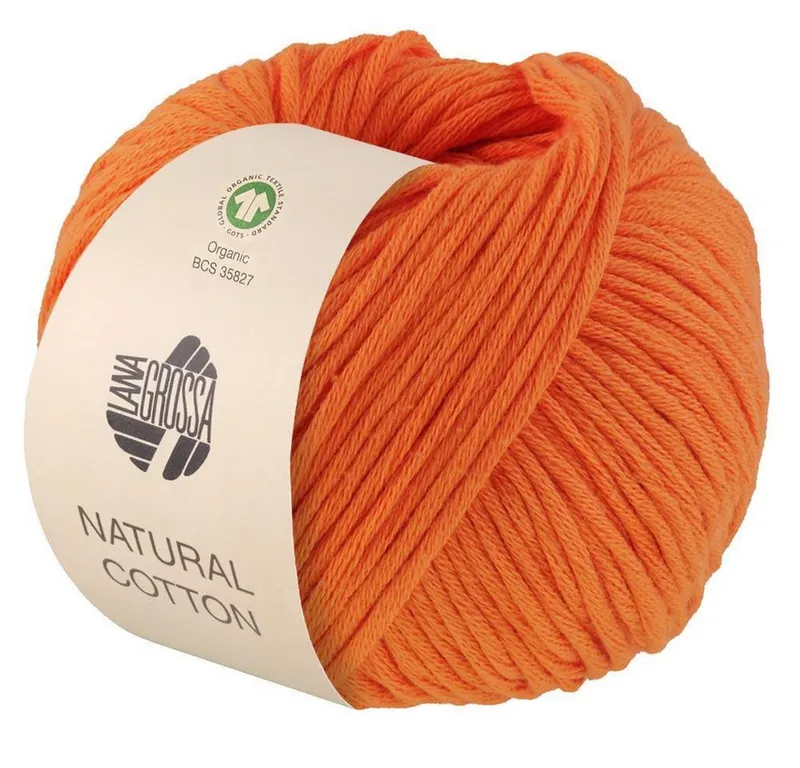 Lana Grossa Lana Grossa Natural Cotton GOTS Häkelwolle, 80 m, 0006 orange, – Produktbild 1 von 1