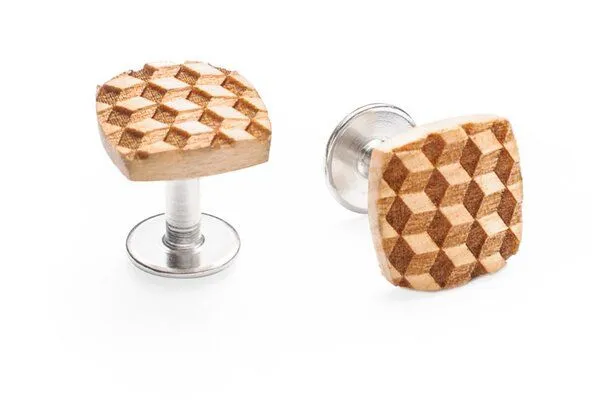 BeWooden BeWooden Manschettenknöpfe "Cubo Cuff" aus Holz – Produktbild 1 von 4