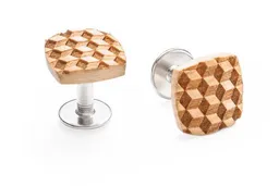 BeWooden BeWooden Manschettenknöpfe "Cubo Cuff" aus Holz – Produktbild 1 von 1