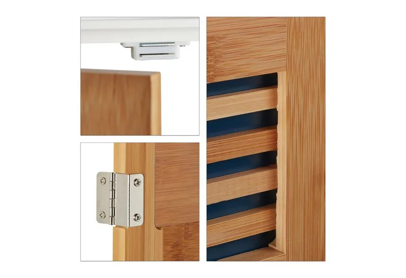 RELAXDAYS RELAXDAYS Waschbeckenunterschrank mit Bambustüren (1-St), Braun|weiß, – Produktbild 4 von 5