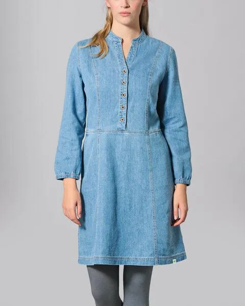 HempAge HempAge Jeanskleid Hanf/Biobaumwolle, Uniblue (blau), – Produktbild 1 von 3