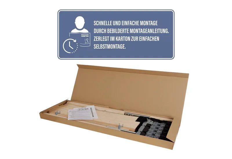 Beco Lattenrost Easyfix K, Beco, Kopfteil 13-fach verstellbar, Fußteil nicht verstellbar, Blauer Engel, Kopfteil verstellbar, Made in Germany, zerlegt – Produktbild 3 von 5