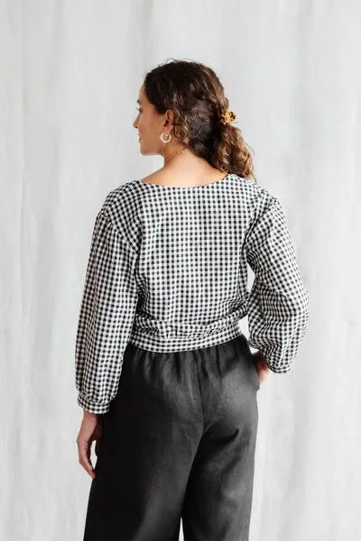Jyoti - Fair Works Jyoti - Fair Works Bio-Baumwoll Bluse Sahay Kariert, Kariert, – Produktbild 4 von 4