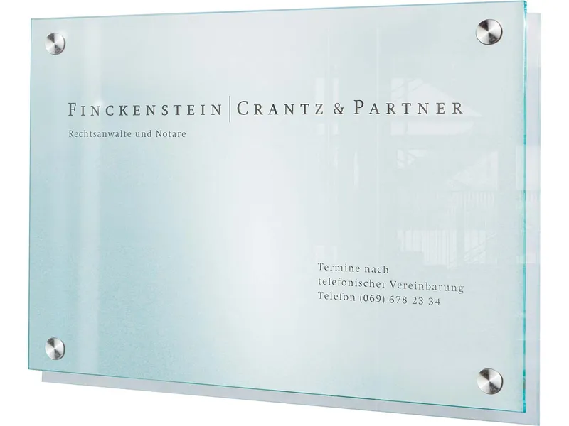 SignSystems SignSystems Wandschild DIN A3 "Cristallo" 42 x 29,7 cm, 4 Halter, Ø 18 mm – Produktbild 1 von 1