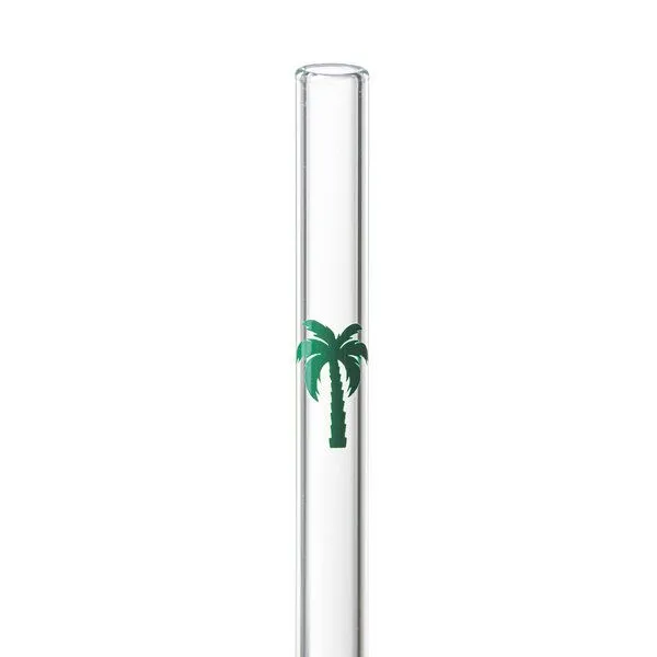 Contento Contento Glastrinkhalm 21 cm lang, 4 Stück, Palme, mit Bürste – Produktbild 2 von 4