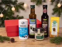 Bio-Geschenkset "Feinschmecker", 5-tlg., mit Olivenöl, Balsamico und Gewürzen – Produktbild 1 von 1