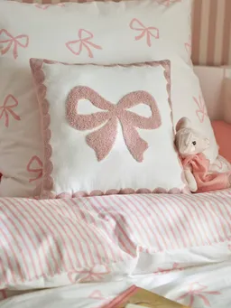 Vertbaudet Deko-Kissen SCHLEIFE mit Zierborte Kinderzimmer – Produktbild 1 von 1