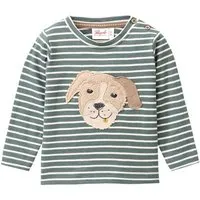 People Wear Organic People Wear Organic Langarm Shirt, grün geringelt, "Hund" – Produktbild 1 von 1