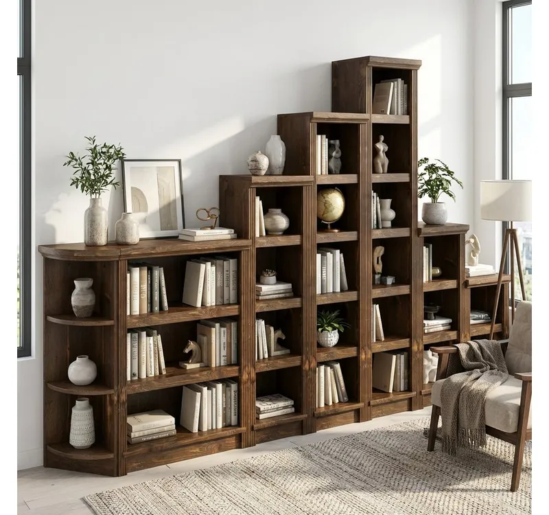 OTTO home Standregal Riga Bücherregal Regal Breite/Tiefe 40/29 cm, aus massiver Kiefer, FSC®-zertifiziert, Braun, – Produktbild 8 von 8