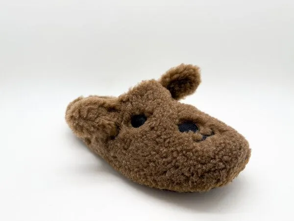 thies Veganer "thies ® Organic Bear Slipper" aus kuscheliger Biobaumwolle, Brown (braun), – Produktbild 2 von 4