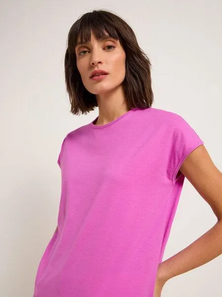 LANIUS LANIUS Shirt mit überschnittener Schulter aus Bio-Baumwolle, Bloom, – Produktbild 3 von 4