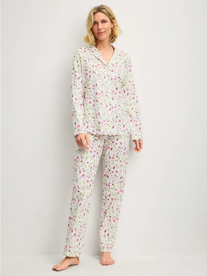 CALIDA CALIDA Pyjama Cotton Special Damen (2 tlg) durchgeknöpft, weich und glatt mit Reverskragen, Rosa, – Produktbild 3 von 4