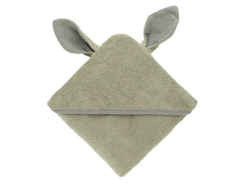 BIBS BIBS Baby Kapuzenhandtuch Kangaroo Bio-Baumwolle Maße 66 x 66 cm, Grün, – Produktbild 2 von 2