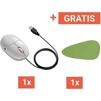 NagerIT Nager-IT Optische Maus "Die Faire Maus" Kabellänge 2,1 m grau + Gratis Mousepad grün – Produktbild 1 von 1