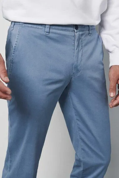 M 5 BY MEYER M 5 BY MEYER BIO-BAUMWOLLTWILL CHINO, Blau (hellblau), – Produktbild 4 von 4