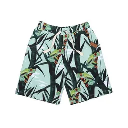 Walkiddy Kinder Shorts GOTS zertifiziert Bio-Baumwolle, Minttürkis, Bambus- und Gecko-Muster, Walkiddy – Produktbild 1 von 1