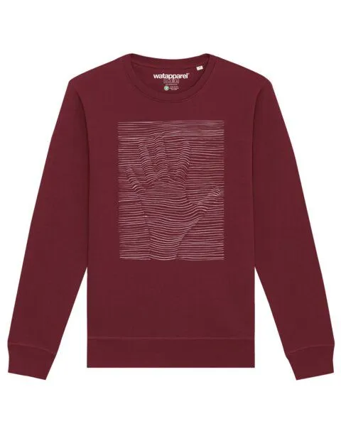 watapparel watapparel Sweatshirt Unisex 3Dillusion, Burgundy, – Produktbild 1 von 3