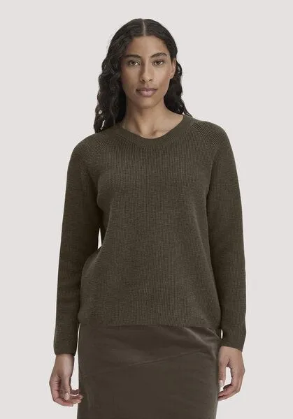hessnatur hessnatur Pullover Relaxed aus reiner Bio-Baumwolle, Vintage oliv, – Produktbild 1 von 4