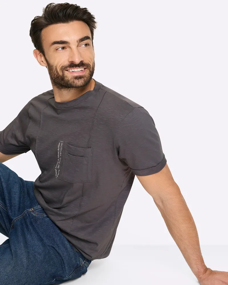 marco donati Kurzarmshirt anthrazit, Anthrazit, – Produktbild 2 von 2