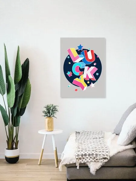 Photocircle Photocircle Poster / Leinwandbild - LUCKY - 3D typography – Produktbild 4 von 4