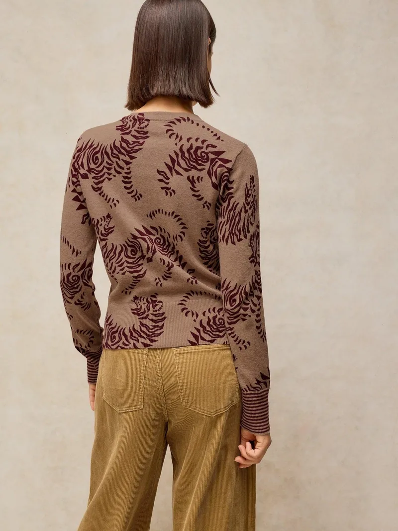 White Stuff Print-Cardigan Lois - 50, Natur multi, – Produktbild 4 von 4