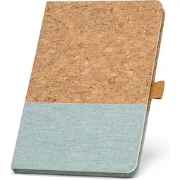 hi!dea™ KLEE. A5 Notizbuch aus Kork und Leinen mit linierten Blättern, Hellblau, Hellblau, – Produktbild 1 von 1