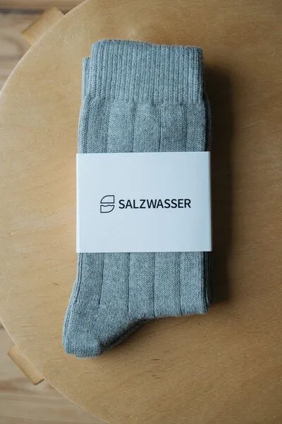 SALZWASSER SALZWASSER 2 Paar Grobstricksocken Bio-Baumwolle, Hellgrau (grau), – Produktbild 1 von 4