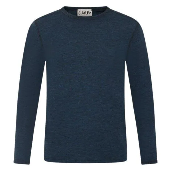 Jalfe Jalfe Herren-Longsleeve Wolle melange, Petrol (blau), – Produktbild 1 von 1
