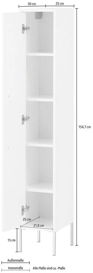 Schildmeyer Midischrank Sarah Solide Verarbeitung - Dieses Produkt ist in Deutschland gefertigt, Weiß, – Produktbild 5 von 5