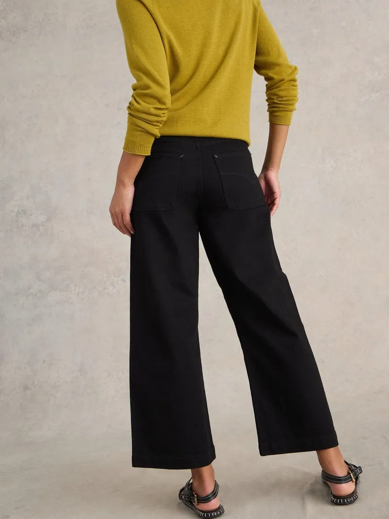 White Stuff 7/8-Jeans Tia mit weitem Bein - 38/R, Schwarz, – Produktbild 4 von 4