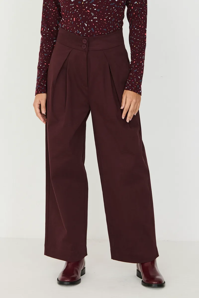 SKFK SKFK Damen vegan Hose Mit Hoher Taille Ehiara Brown, Braun, – Produktbild 2 von 2