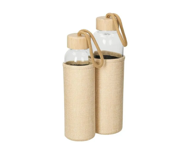 elasto elasto Glasflasche mit Hülle "Natural", Natur, – Produktbild 7 von 8