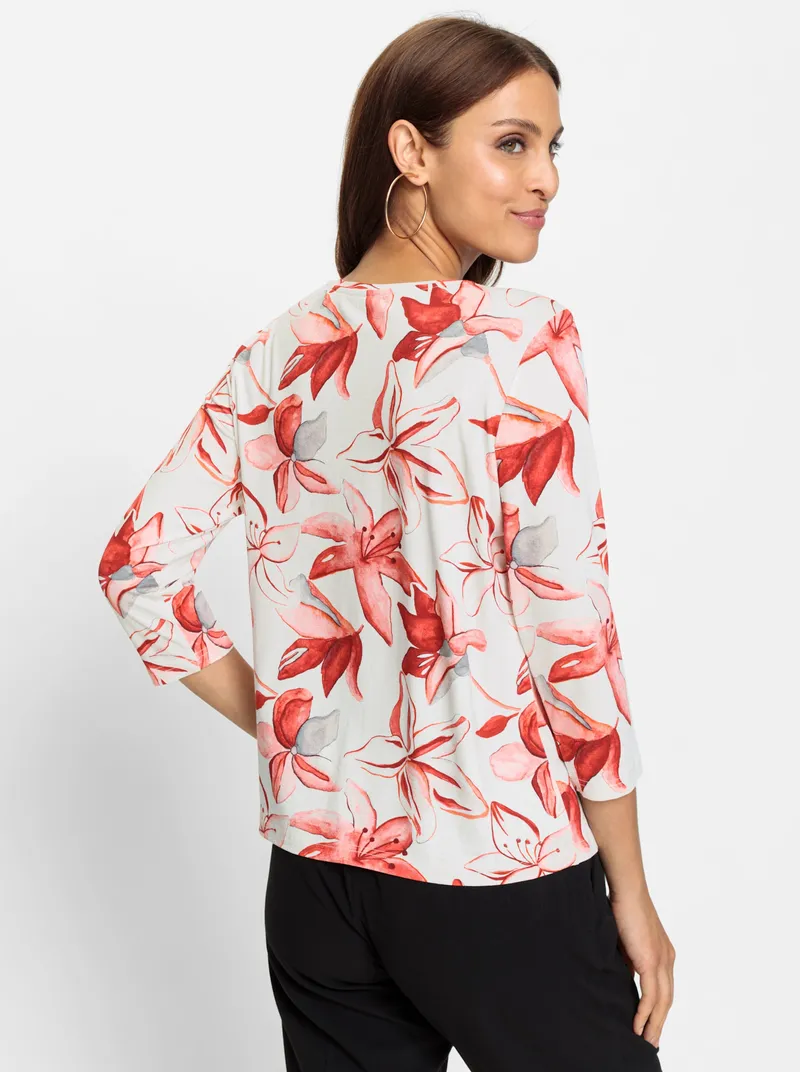Witt Print-Shirt, Ecru-rot-bedruckt, – Produktbild 2 von 2