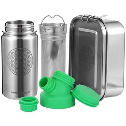 JN JuNiki's JN JuNiki's Einschulungs-Set "Blume des Lebens": Lunchbox + Edelstahltrinkflasche + Teefilter – Produktbild 1 von 1