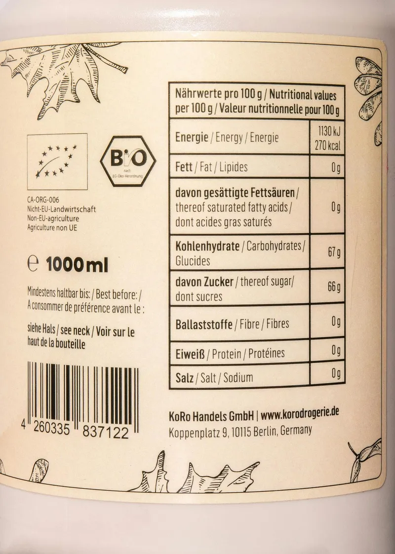KoRo KoRo Bio Ahornsirup Grade A | 1 L – Produktbild 1 von 5