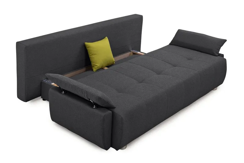 COLLECTION AB Schlafsofa Funtastic, B: 212 cm, Liegefl. 145x187 cm, Armteilverstellung,in Cord, Schlaffunktion, Bettkasten & Zierkissen, Gästebett mit Federkern, Grau, – Produktbild 7 von 7