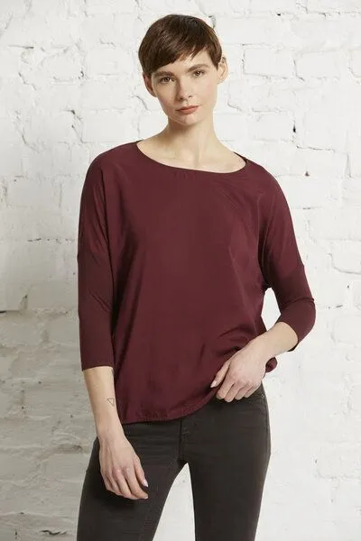 Wunderwerk Wunderwerk Oversize longsleeve TENCELmix, Rot (586-deep wine), – Produktbild 1 von 2