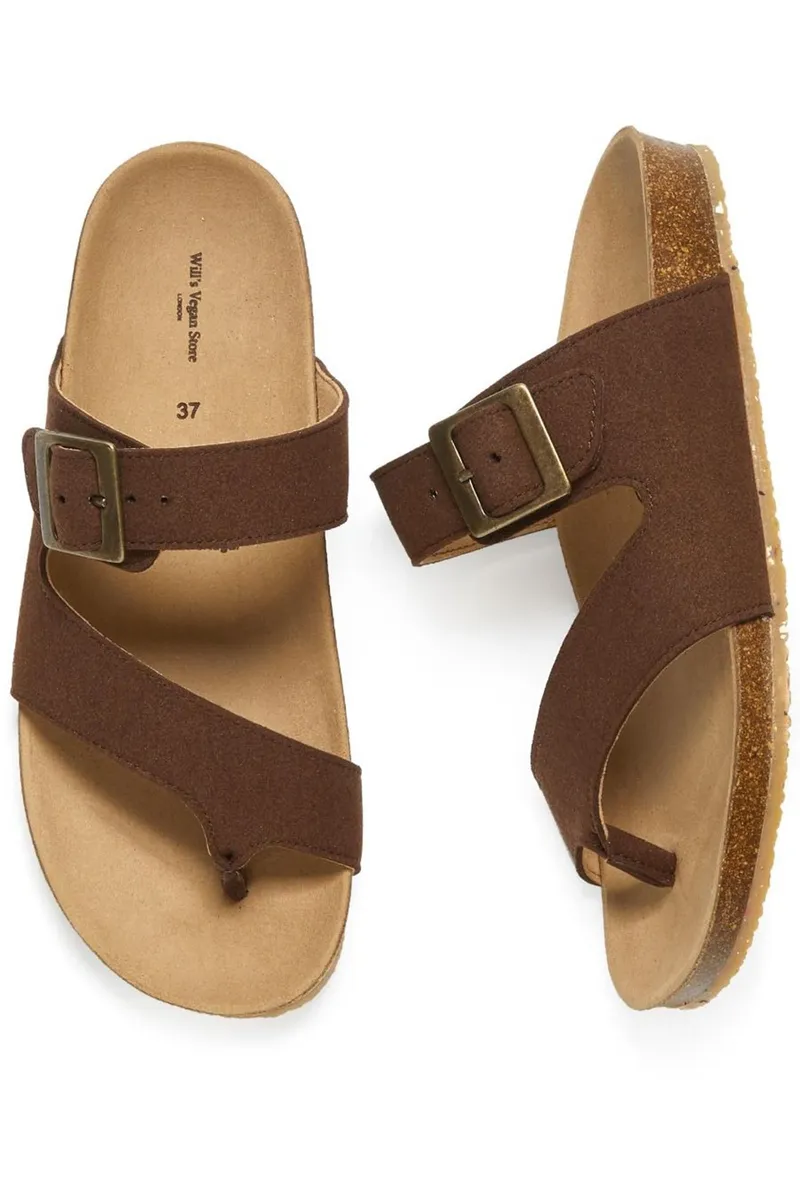 Will's Vegan Store Will's Vegan Store Damen vegan Flip Flops Zehen Braun, Braun, – Produktbild 1 von 2