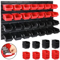 Casaria® Casaria Deuba Stapelbox Wandregal mit Werkzeughalter 43 tlg  54 x 47,5 x 1,8cm schwarz / rot – Produktbild 1 von 1