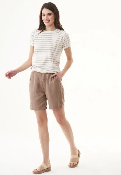 ORGANICATION ORGANICATION Shorts aus TENCEL Lyocell und Leinen, Braun(deep taupe), – Produktbild 1 von 4