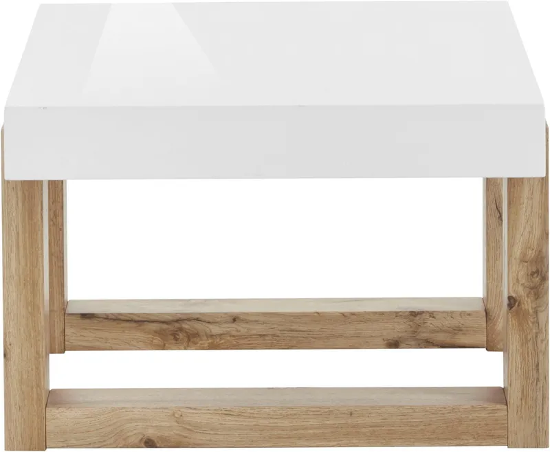 OTTO home Couchtisch Solid, hochglanzfarbener weißer Tischplatte, in zwei unterschiedlichen Größen, Weiß, – Produktbild 5 von 8