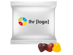 Mini-Tüte Bio-Fruchtsaft-Herzen 20 g mit 4-farbigem Digitaldruck – Produktbild 1 von 1