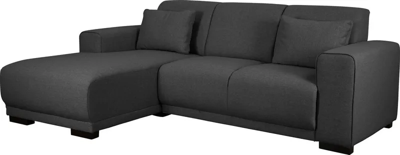 OTTO home Ecksofa BORNHOLM L-Form, B: 234 cm - OTTO. Verlässliche Qualität., Recamiere links oder rechts bestellbar, Wellenfederung, inkl. 2 Kissen, Schwarz, – Produktbild 4 von 8