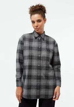 Givn Berlin Givn Berlin Hemdbluse GBELIDA in langer Passform - Dark Grey / White (Checked) – Produktbild 1 von 1