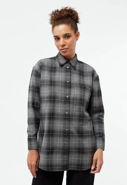 Givn Berlin Givn Berlin Hemdbluse GBELIDA in langer Passform - Dark Grey / White (Checked), Grey, – Produktbild 1 von 3