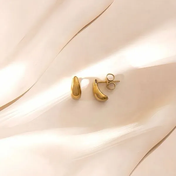 ELEKTROPULLI Elektropulli Mini Tropfen Ohrringe, 4mm schmal, Gold, – Produktbild 1 von 1