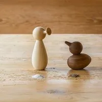 designimdorf DESIGNIMDORF - Bird & Trumpet – Design Salz & Pfefferstreuer aus Holz – Produktbild 1 von 1